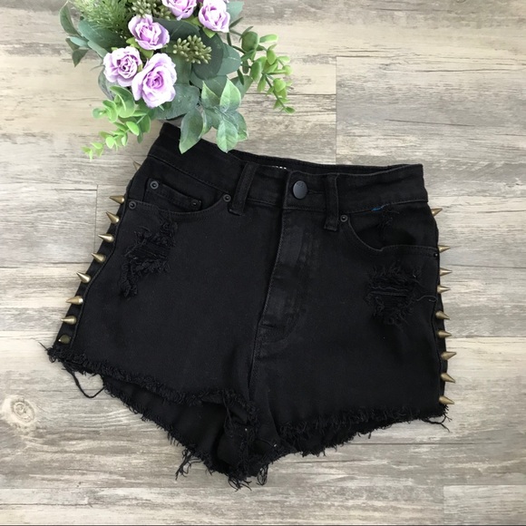BDG Pants - BDG Spike High Rise Cheeky Distressed Shorts